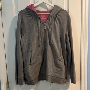 Lane Bryant Gray Hoodie with Pink Interior